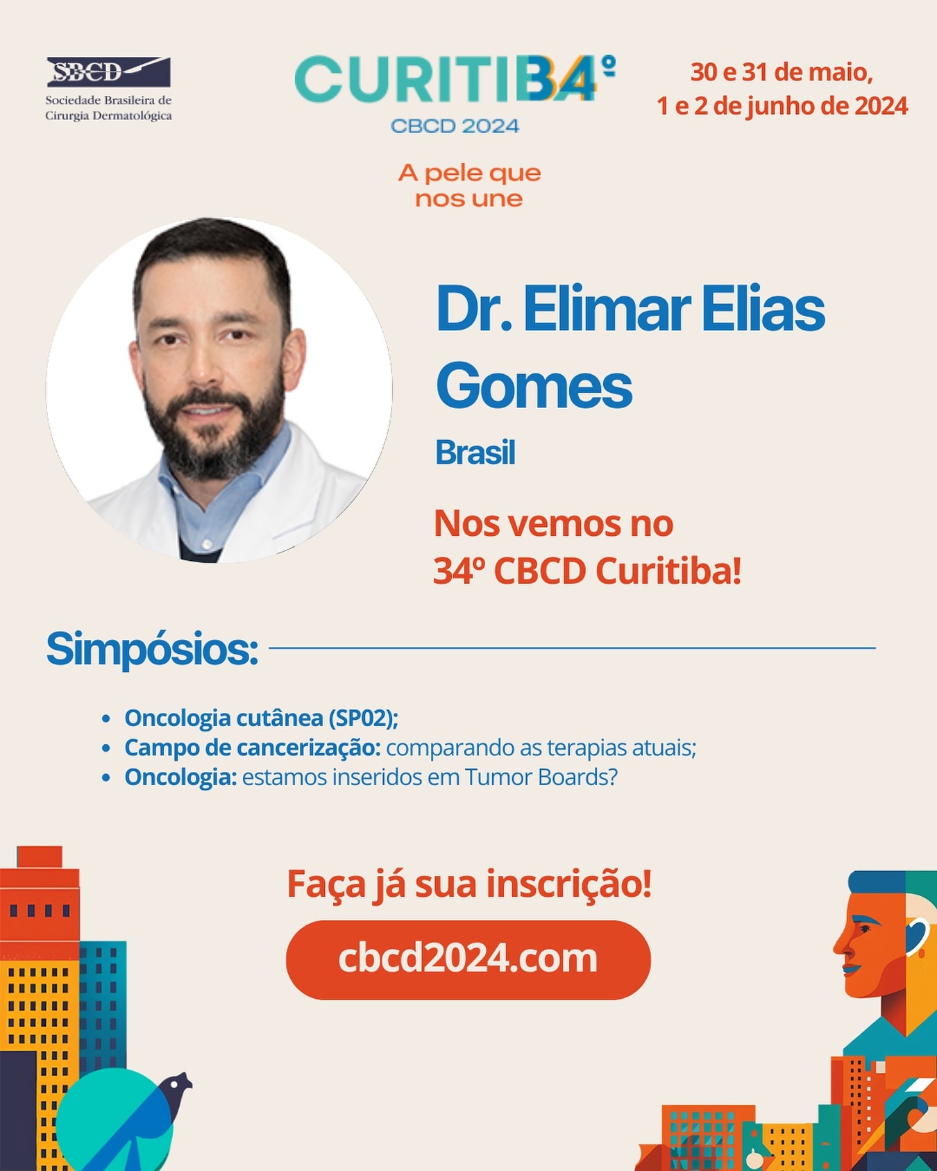 Nos vemos em Curitiba @34cbcd_curitiba no maior congresso de cirurgia dermatológica do mundo: o Brasileiro!!

@sbcderm 

#dermatologia #cirurgiadermatologia #oncologiacutanea #cancerdepele
#melanoma